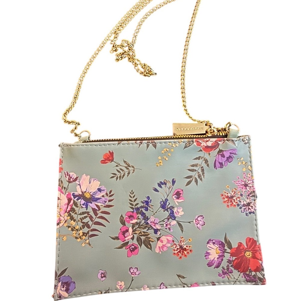 Big Buddha Floral Crossbody Bag Blue Pink Gold Chain‎ Strap
